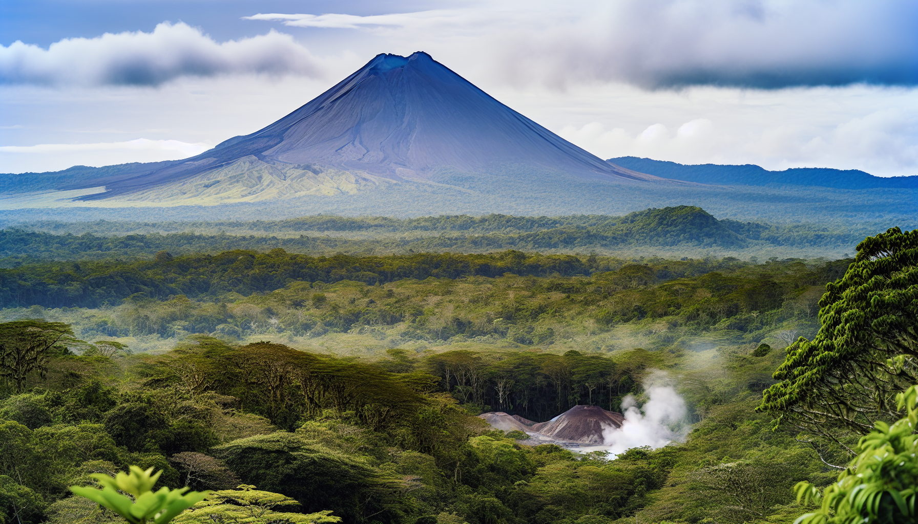 Arenal Volcano with lush surroundings and hot springs