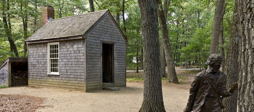 Henry David Thoreau's tiny house - Walden. Source: Wikimedia Commons