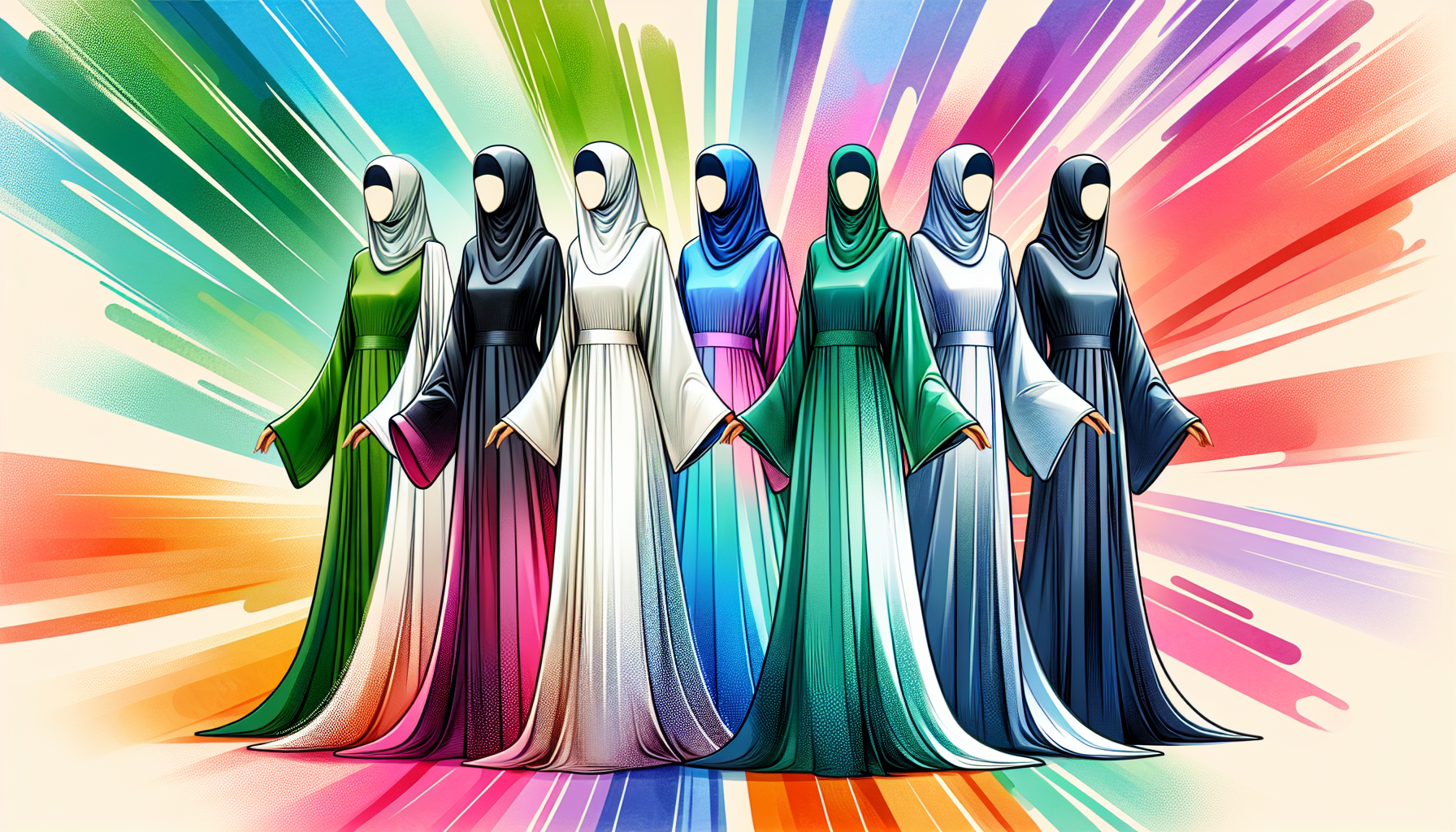 Variety of abaya colors