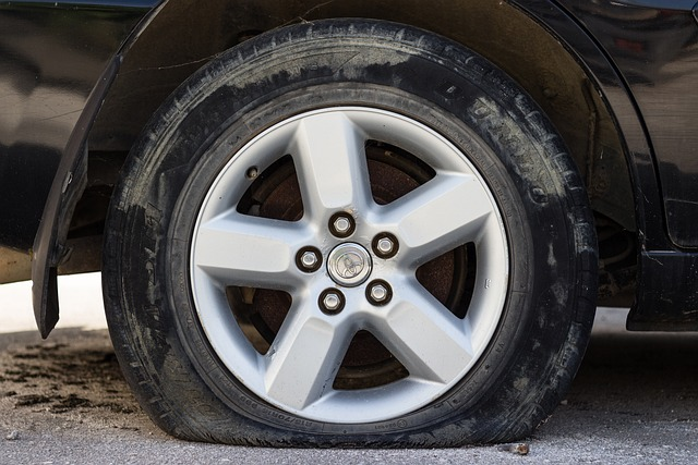 flat tire, car, wheel