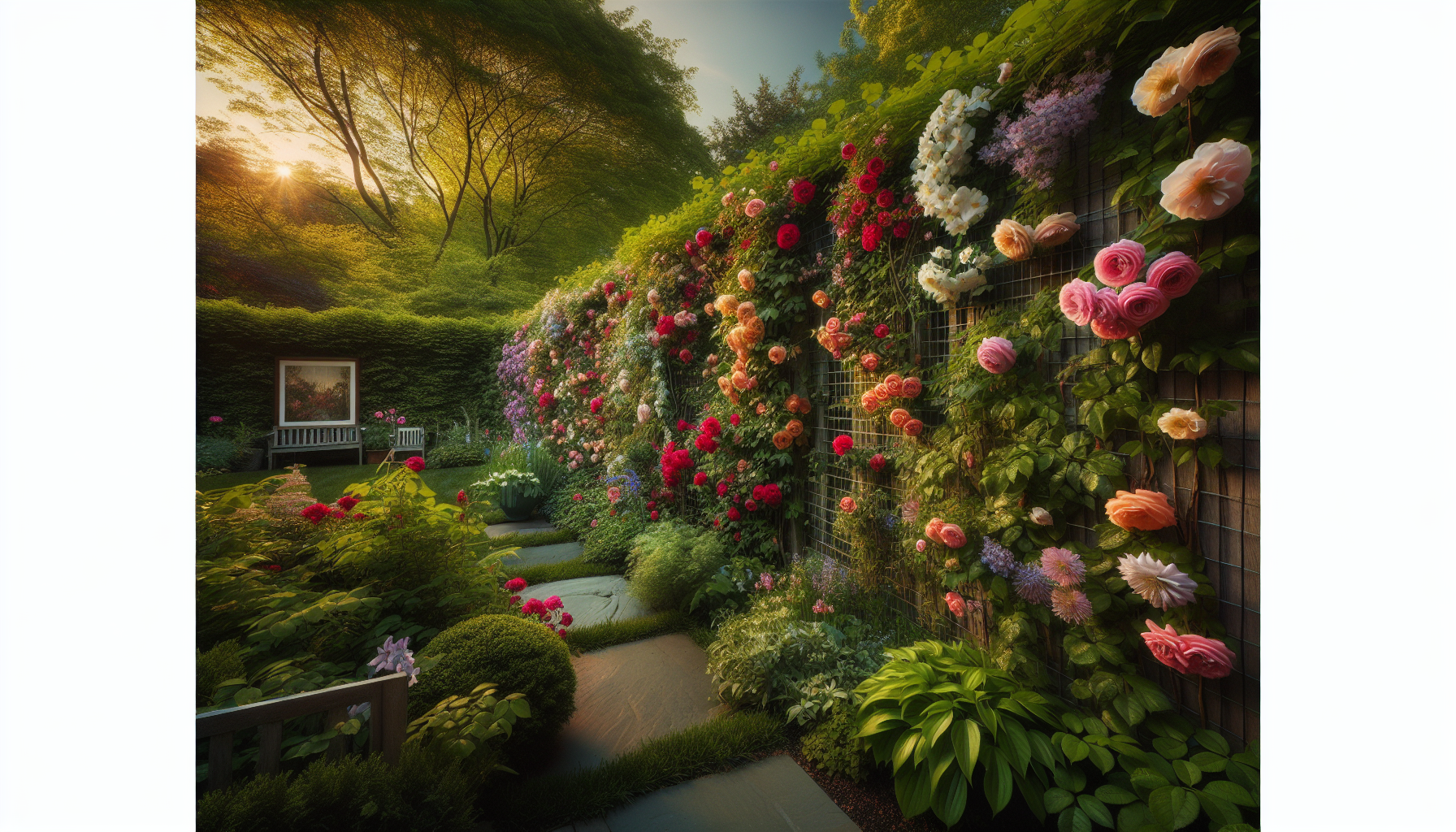 Living fence with flowering plants