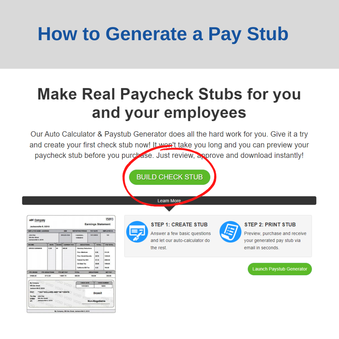 How to make a pay stub with employee details.