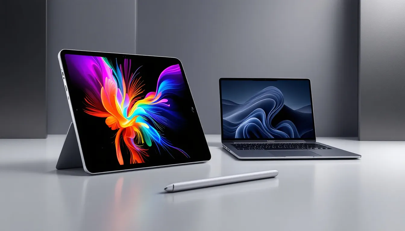 Comparaison entre l'iPad Pro M4 et un ordinateur portable.