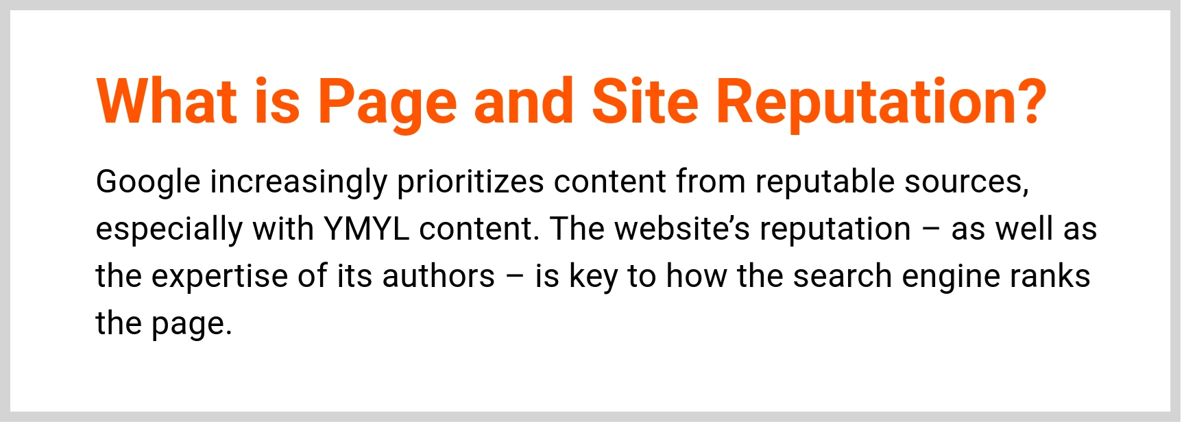 What is page and site reputation