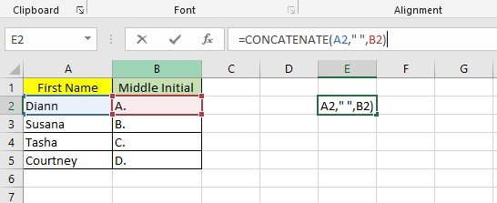 Select the date for the Concatenate function.