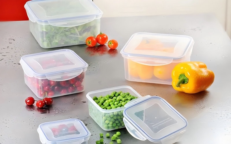 Different types of food grade plastics for storage solutions.