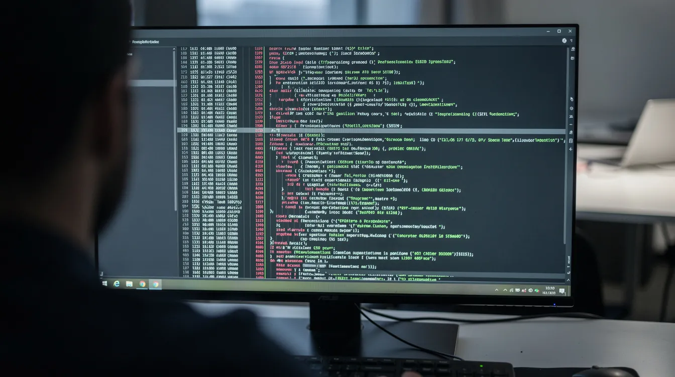 The image depicts a terminal window displaying a lengthy code diff, as a developer reviews changes made to the codebase, emphasizing the importance of code quality in the software development process. The developer is likely utilizing ai coding tools to assist with this complex task, ensuring efficient code review and collaboration.