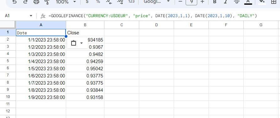 Google Finance Real time currency rate.