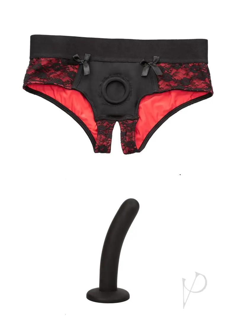 Scandal Crotchless Pegging Panty Set L/XL – Red