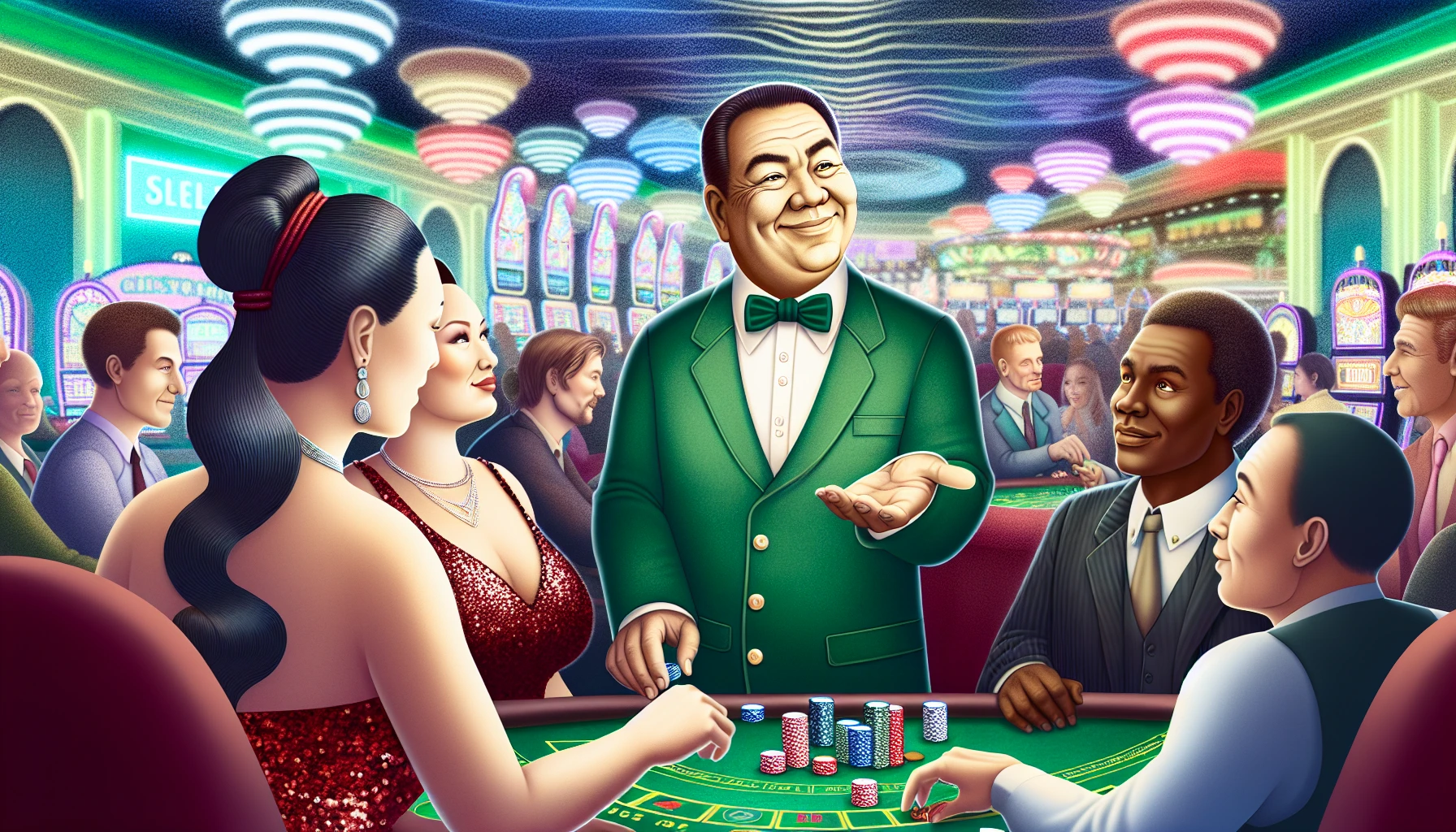 Casino dealer receiving tips