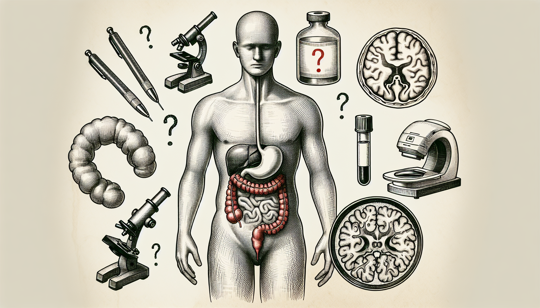 Illustration of diagnostic tests for colon cancer