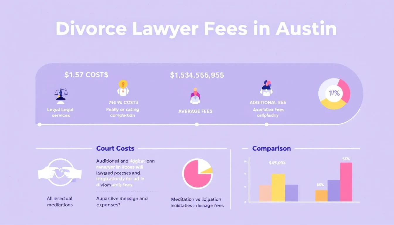 A visual representation of divorce lawyer fees in Austin, showcasing various costs and factors.