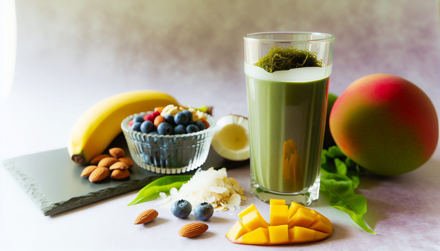 Sea moss smoothie with fruits and nuts