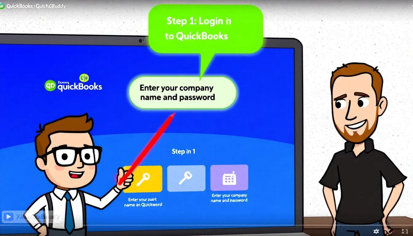 A person reviewing QuickBooks data on a computer screen.