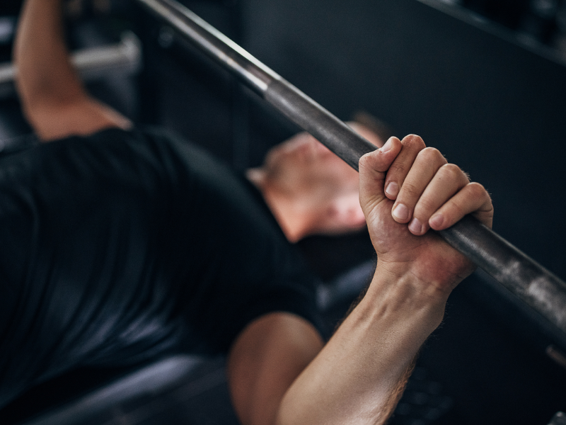 Picture of a person on a free-weight bench.