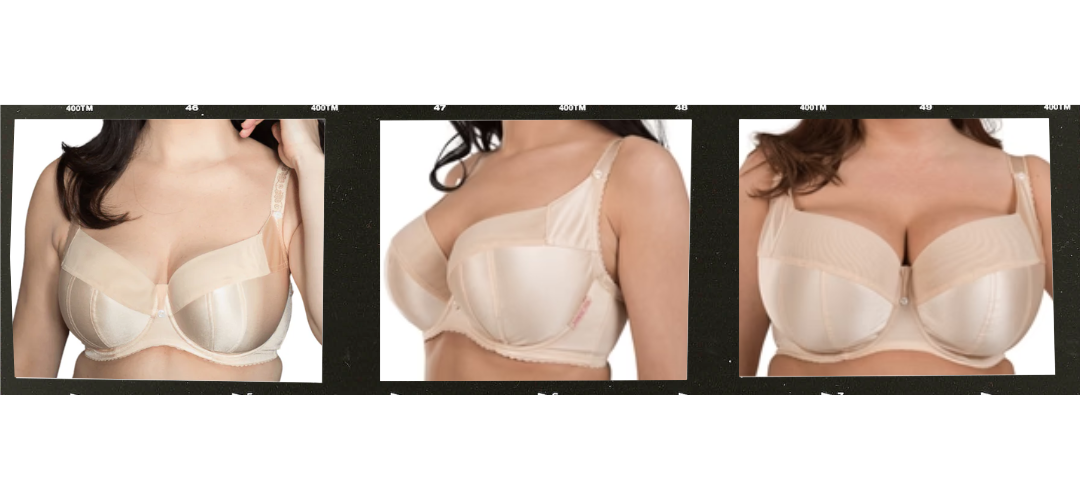 Ewa Michalak SF “Gładzioch” Polish Bra shown in front, back, and fit views highlighting full-bust support and construction