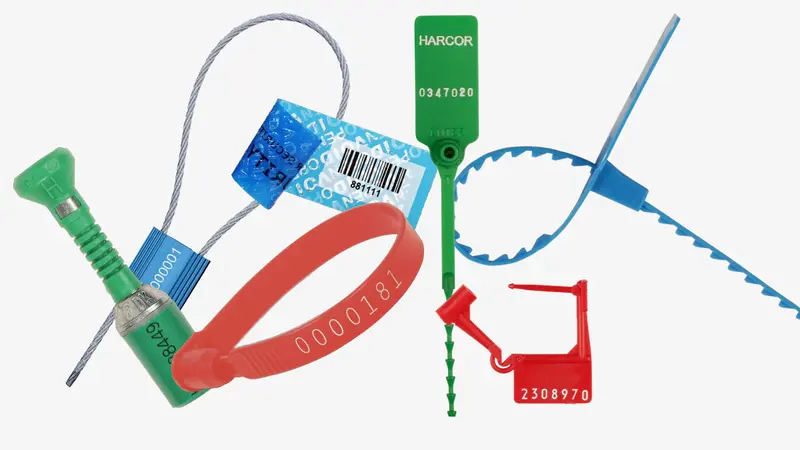 Various types of security seals for trucks