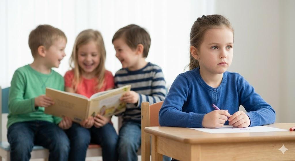 Child sits alone in a classroom, exhibiting how ODD can contribute to isolation