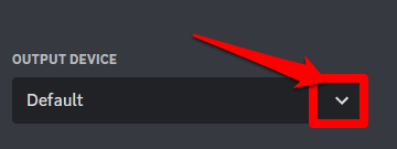 Image showing how to set your output device on Discord