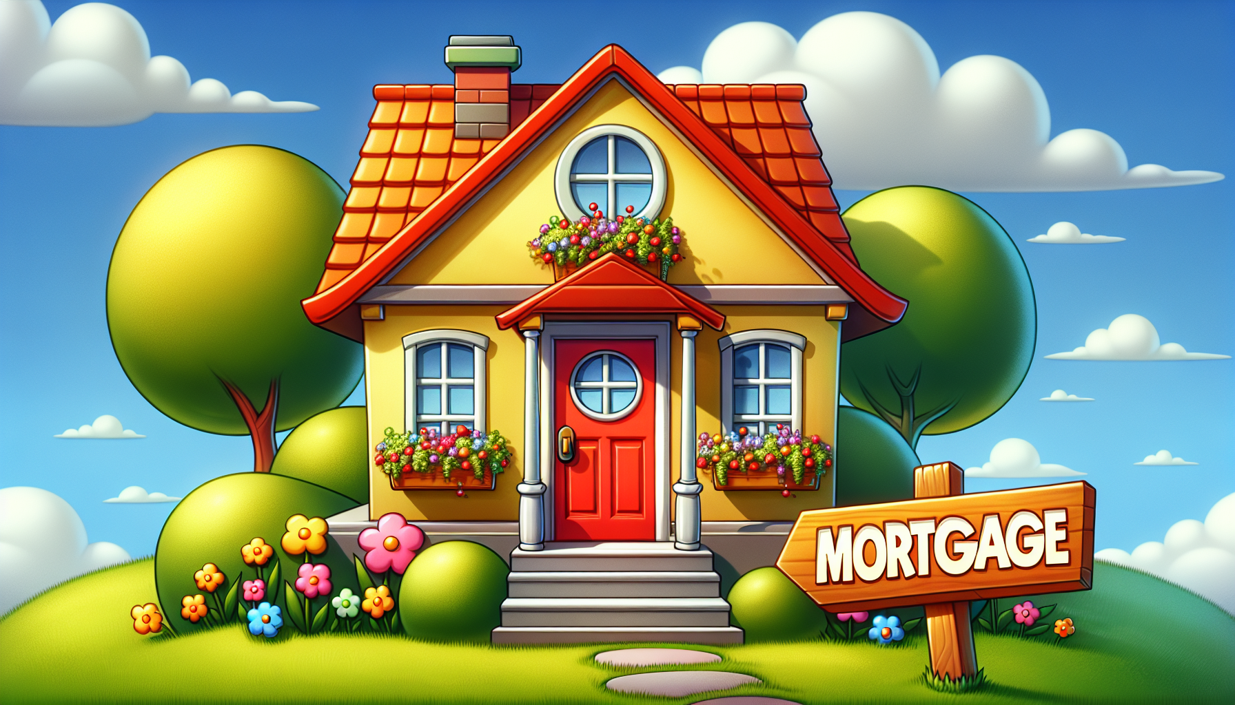 An illustration depicting the concept of a conventional mortgage.