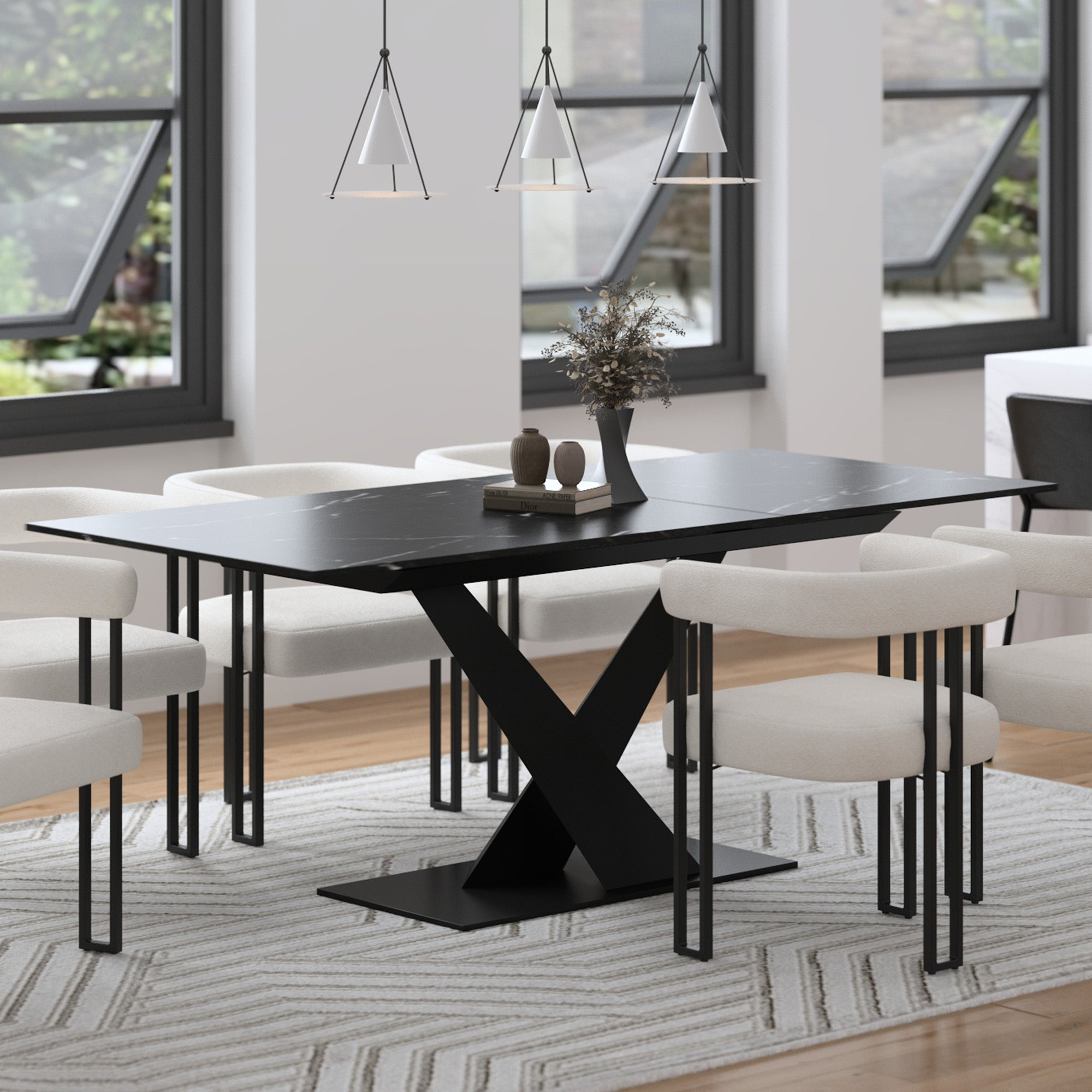 A stylish and modern dining chair in a Canadian kitchen