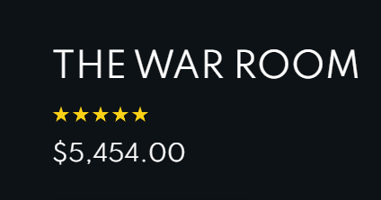 Tate's The War Room Pricing