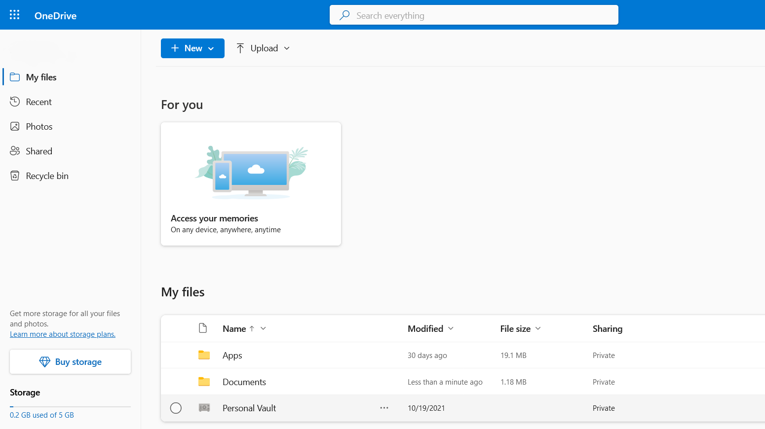 OneDrive is a secure place for storing Microsoft Office files and personal documents