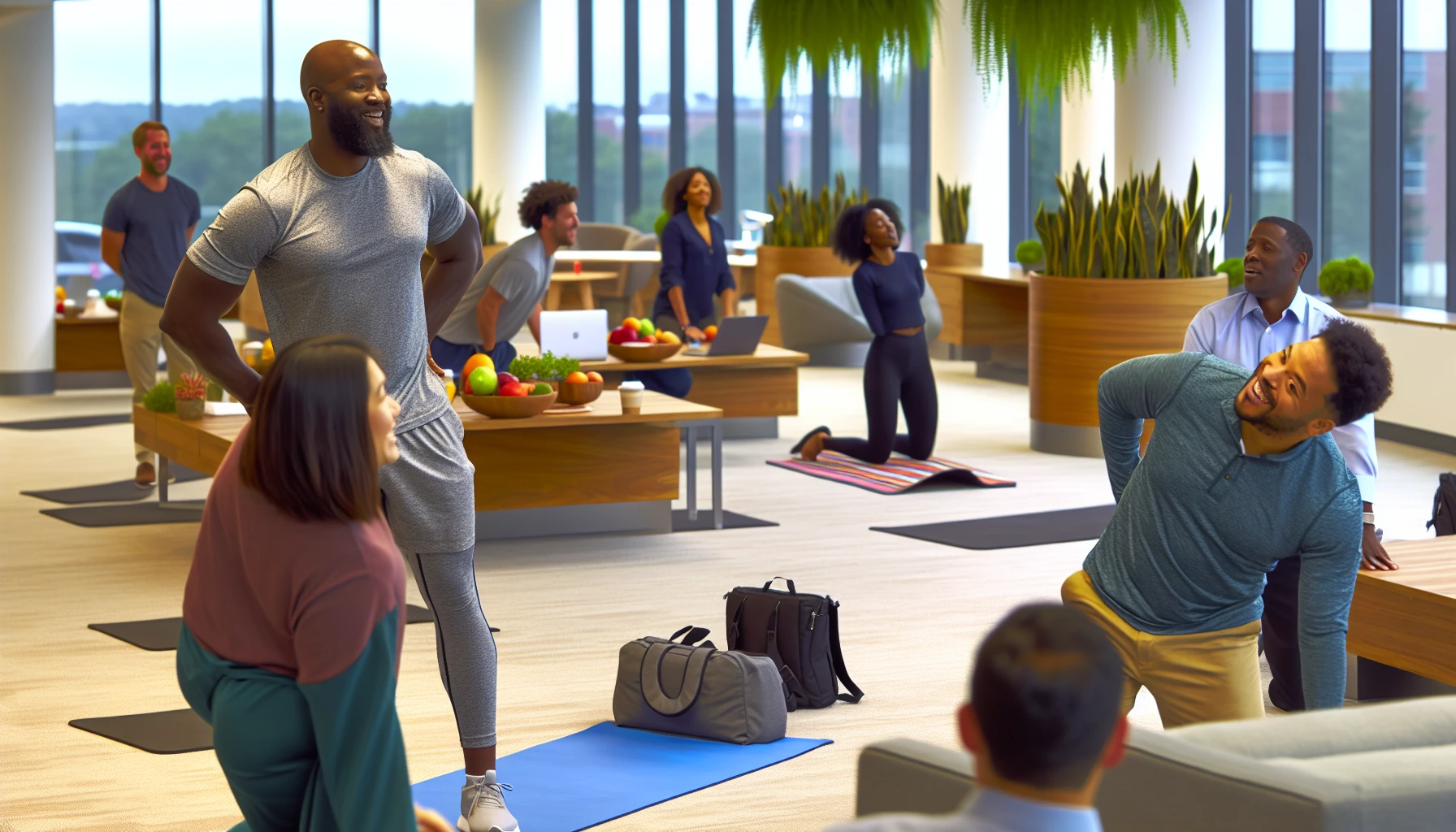 Employees participating in a wellness program