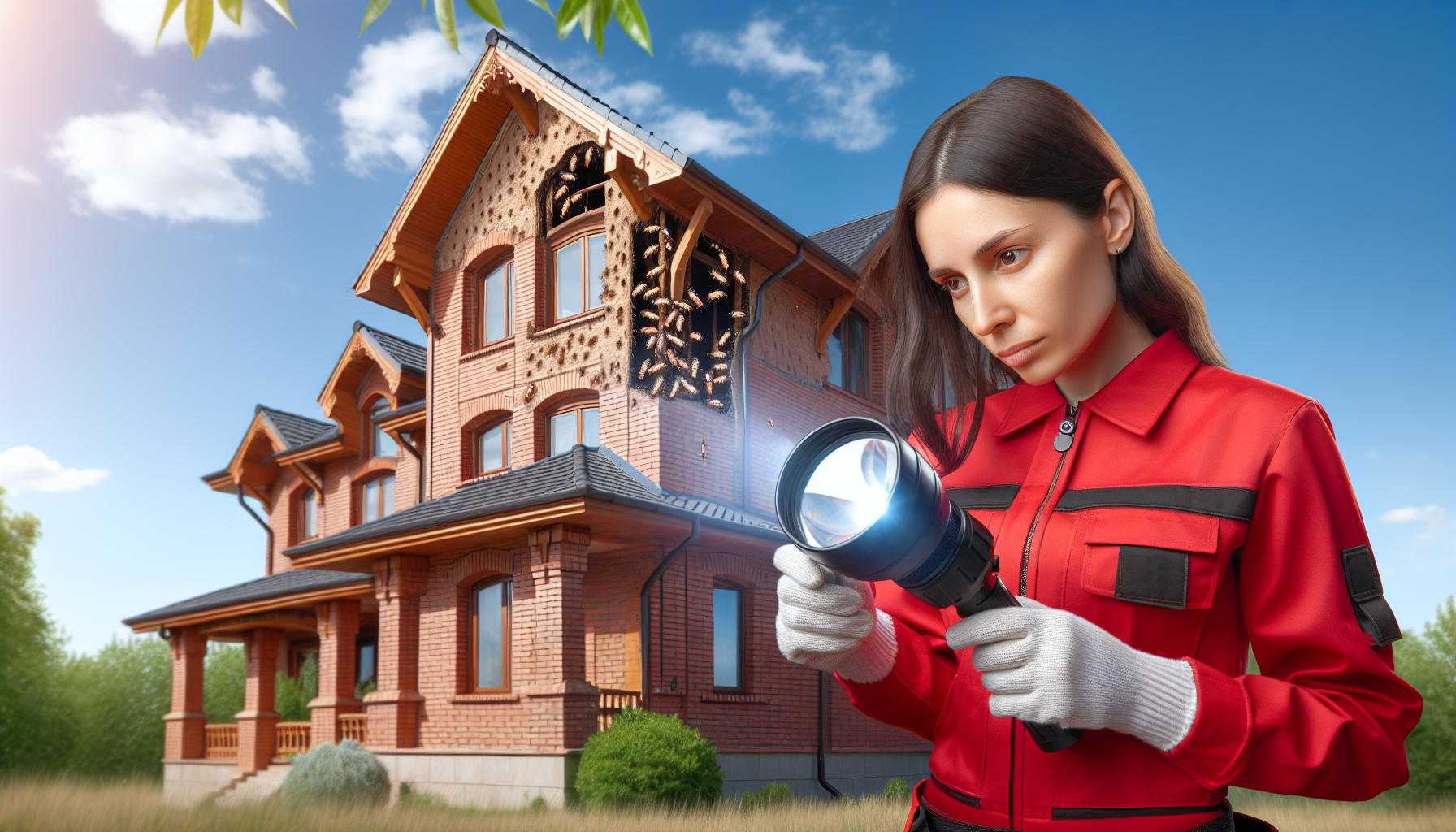 Illustration of a home undergoing regular termite inspections