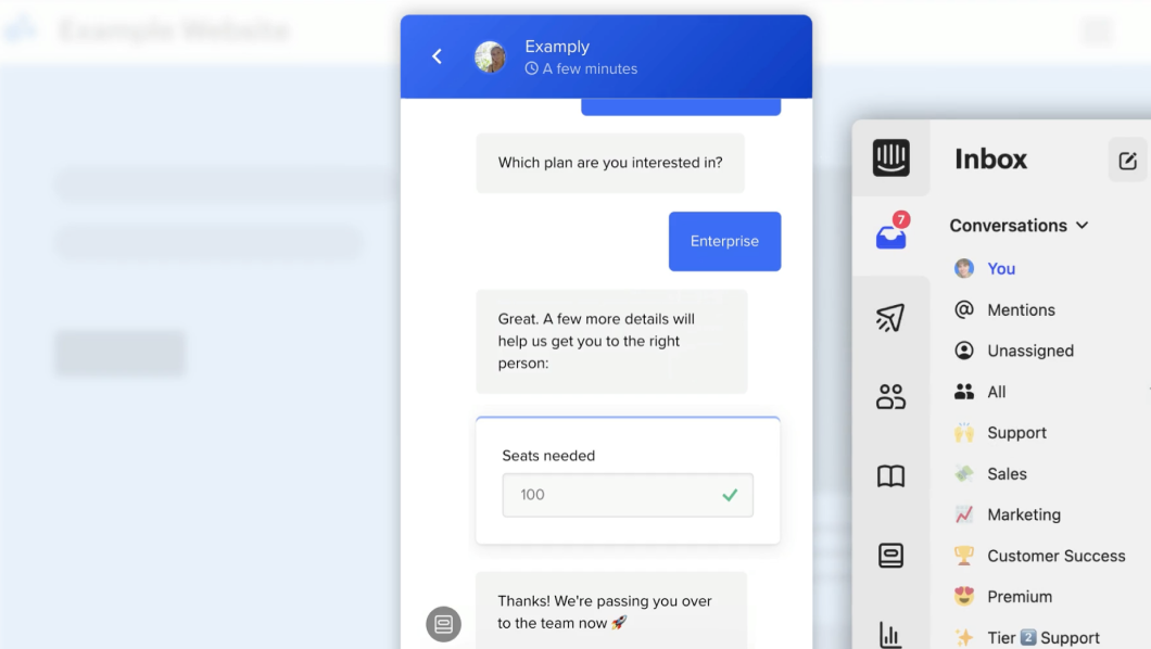 A screenshot of Intercom, an example of a ticketing tool.