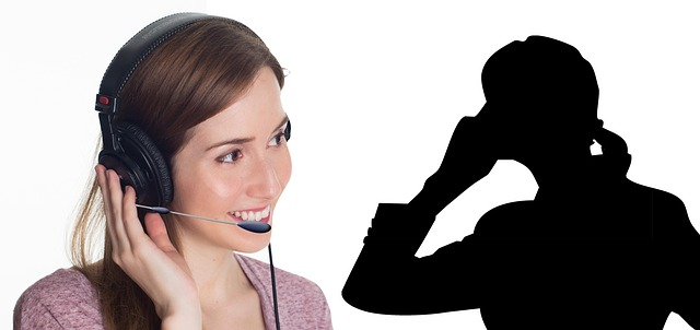 call center, headset, woman
