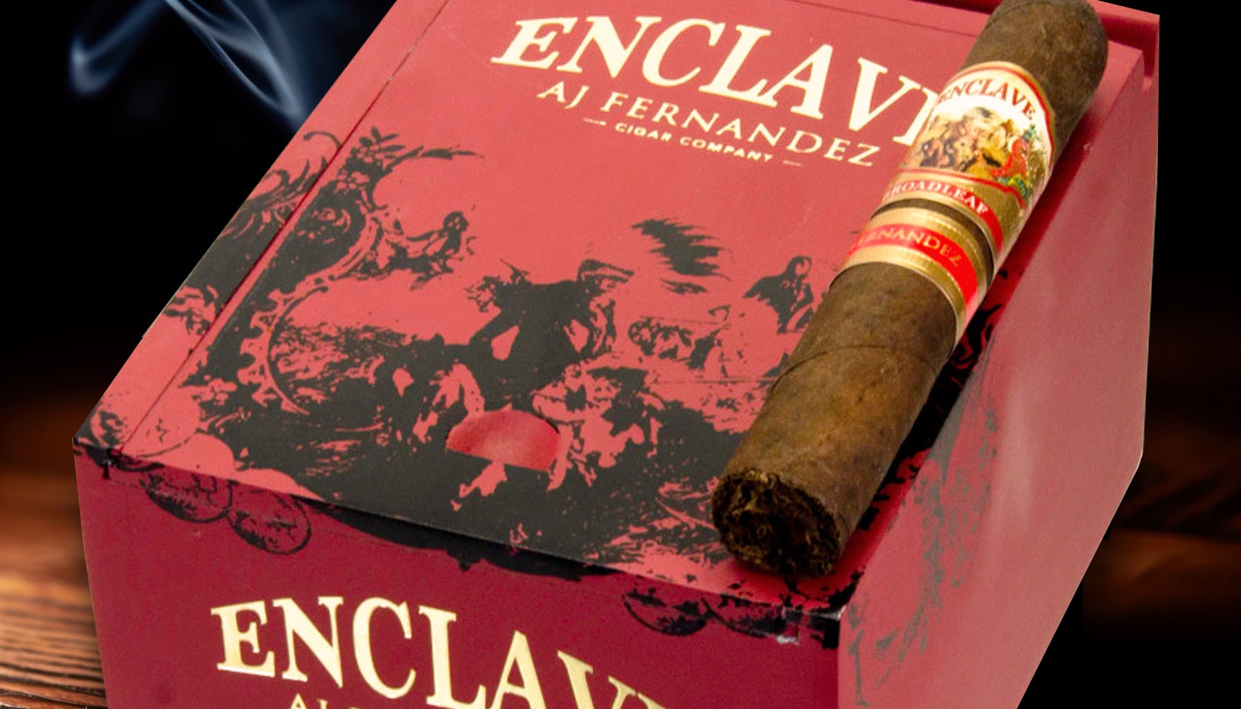 A box of Enclave Broadleaf by AJ Fernandez Churchill cigars