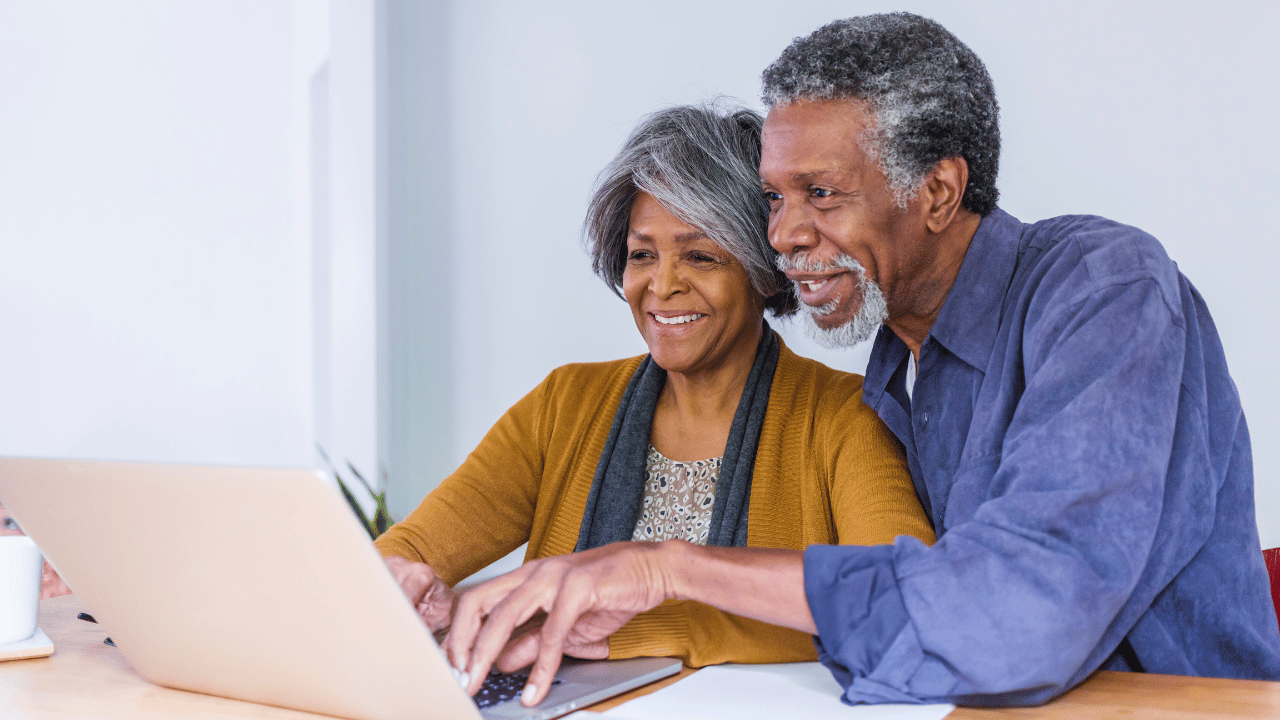 A senior couple recognizing red flags and avoiding scams