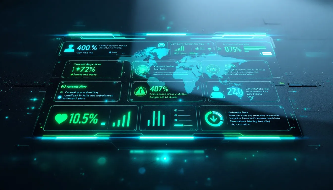 In the image, a futuristic digital advertising interface displays various compliance monitoring tools for gambling ads, showcasing metrics and analytics that ensure adherence to local regulations and Google's policies. The interface highlights responsible gambling messages and features ad formats tailored for online casinos and sports betting, emphasizing the importance of promoting gambling content responsibly.