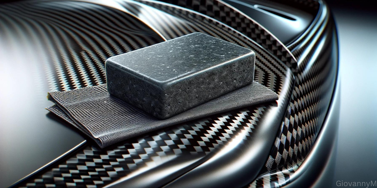 How to clay bar a car, clay bar on carbon fiber hood.