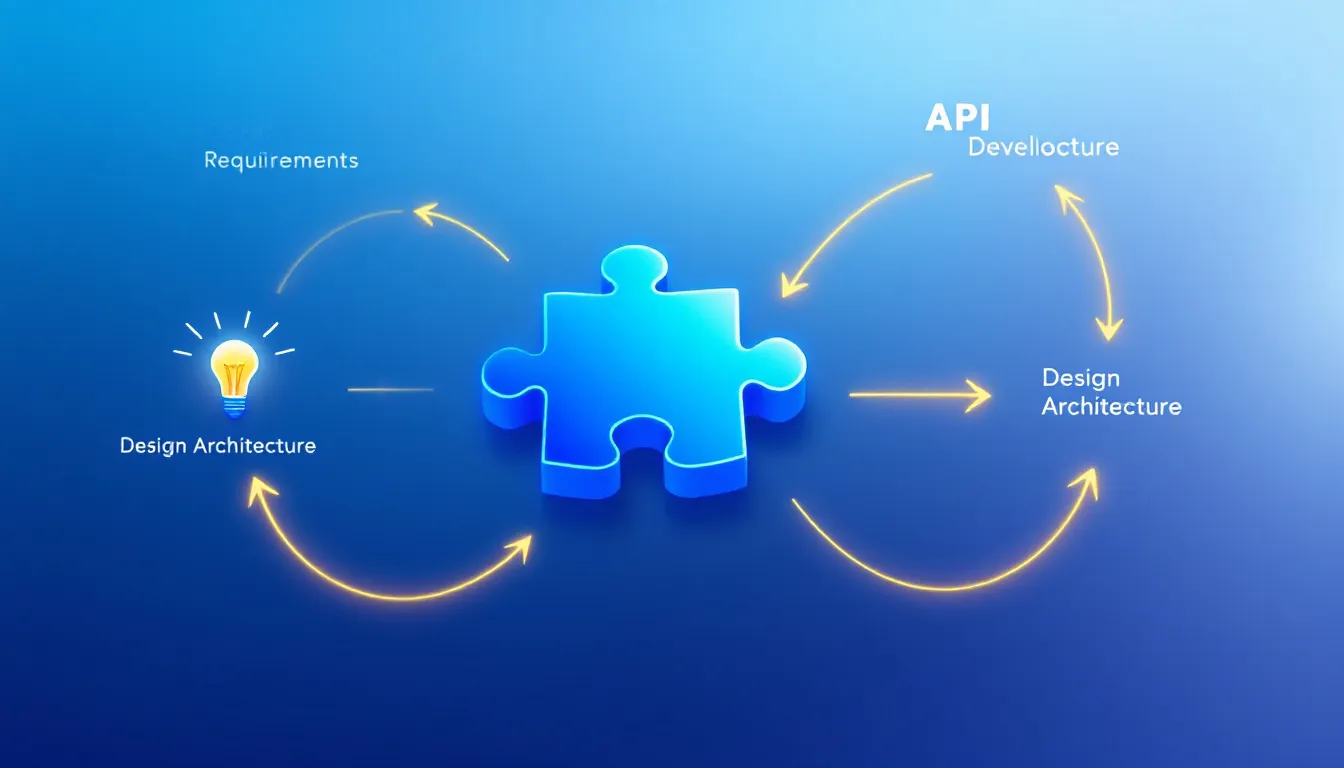 A flowchart showing the process of custom API development.