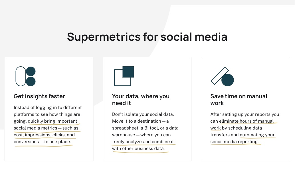 Supermetrics for social media reports