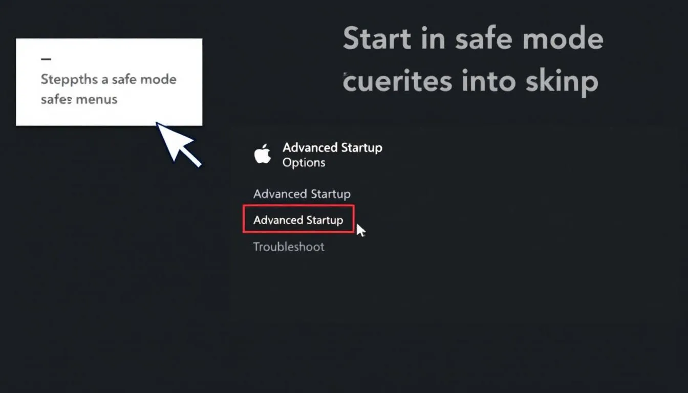 D&eacute;marrer en mode sans &eacute;chec &agrave; partir des options de d&eacute;marrage avanc&eacute;es.