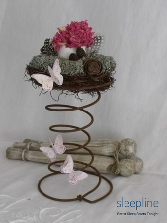 Decorative sculpture made out of upcycled mattress spring