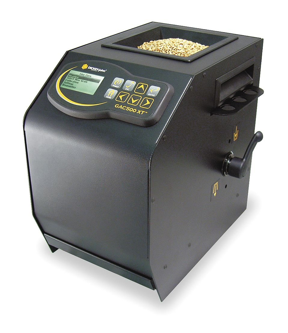 A grain moisture tester with easy calibration and software upgrades