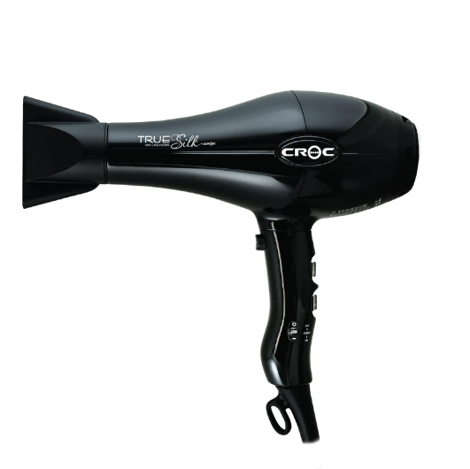 Introducing the Classic True Silk Blow Dryer in Black. This sleek and powerful hair dryer provides a luxurious drying experience with its advanced features and high-performance.