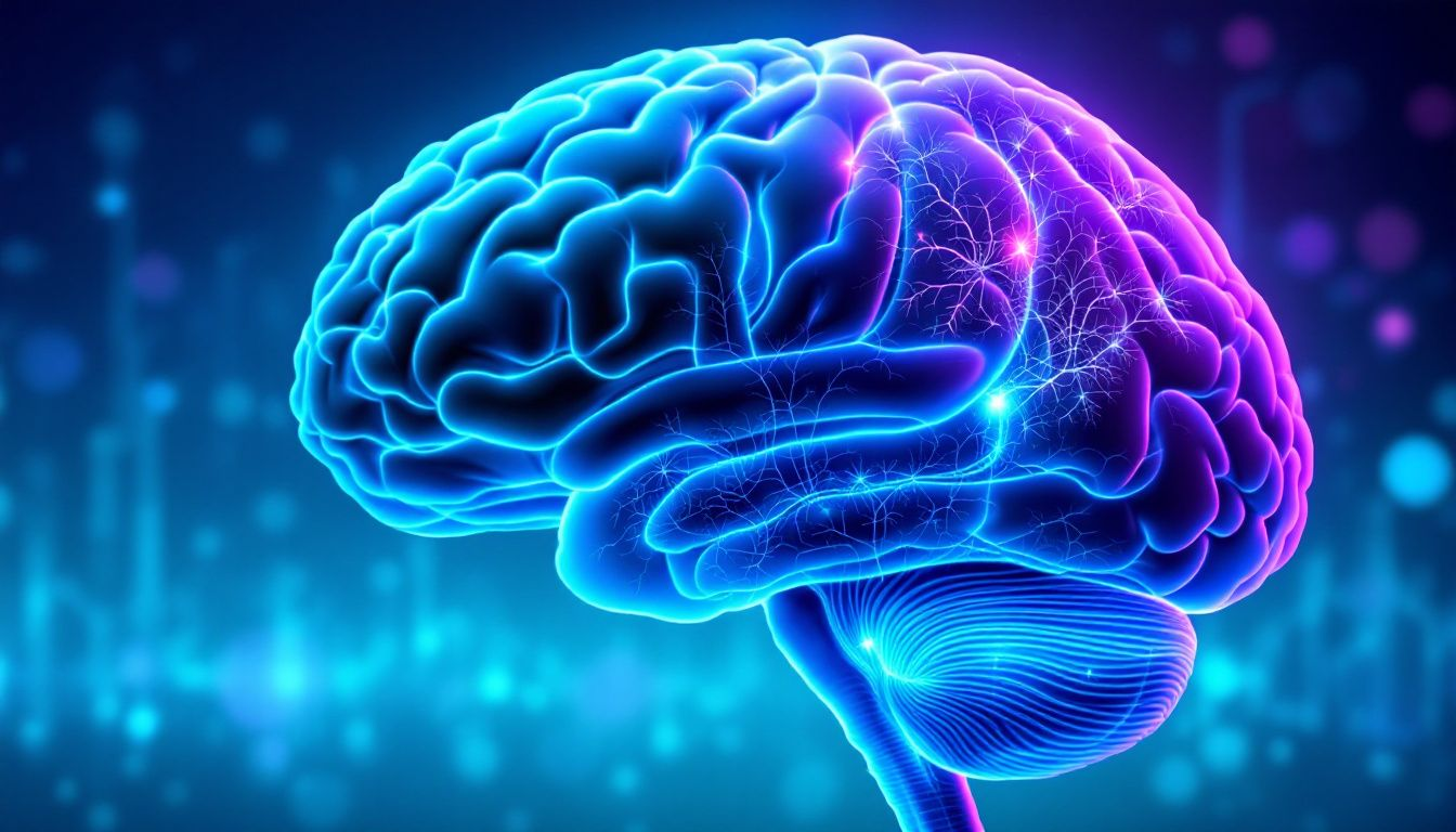 An illustration of the human brain highlighting areas affected by cannabis use.