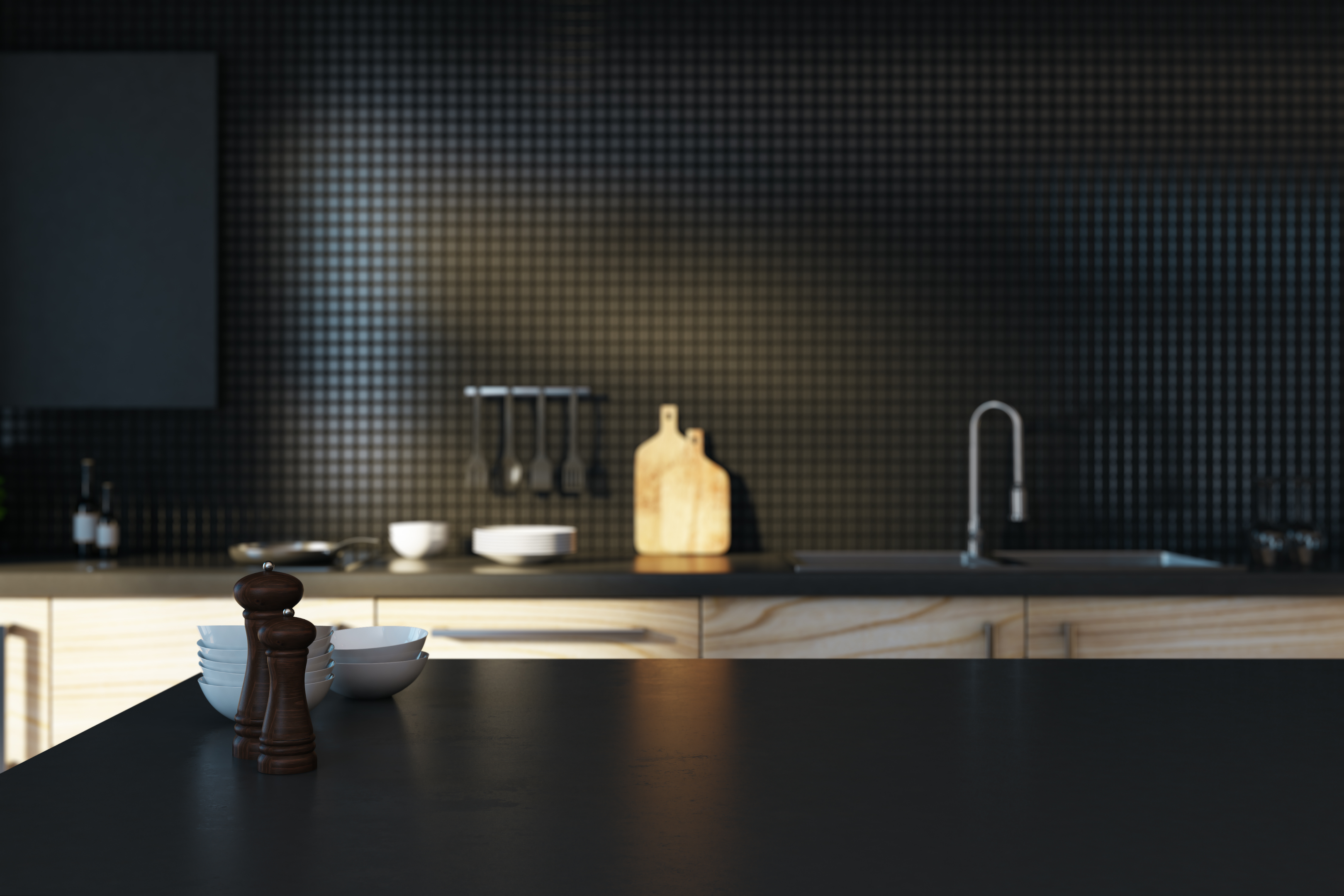 modern black kitchen design