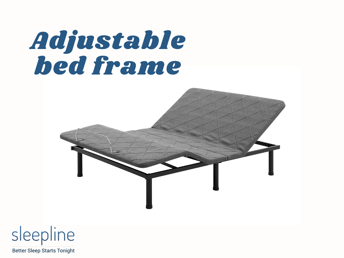 Adjustable bed frame without a mattress