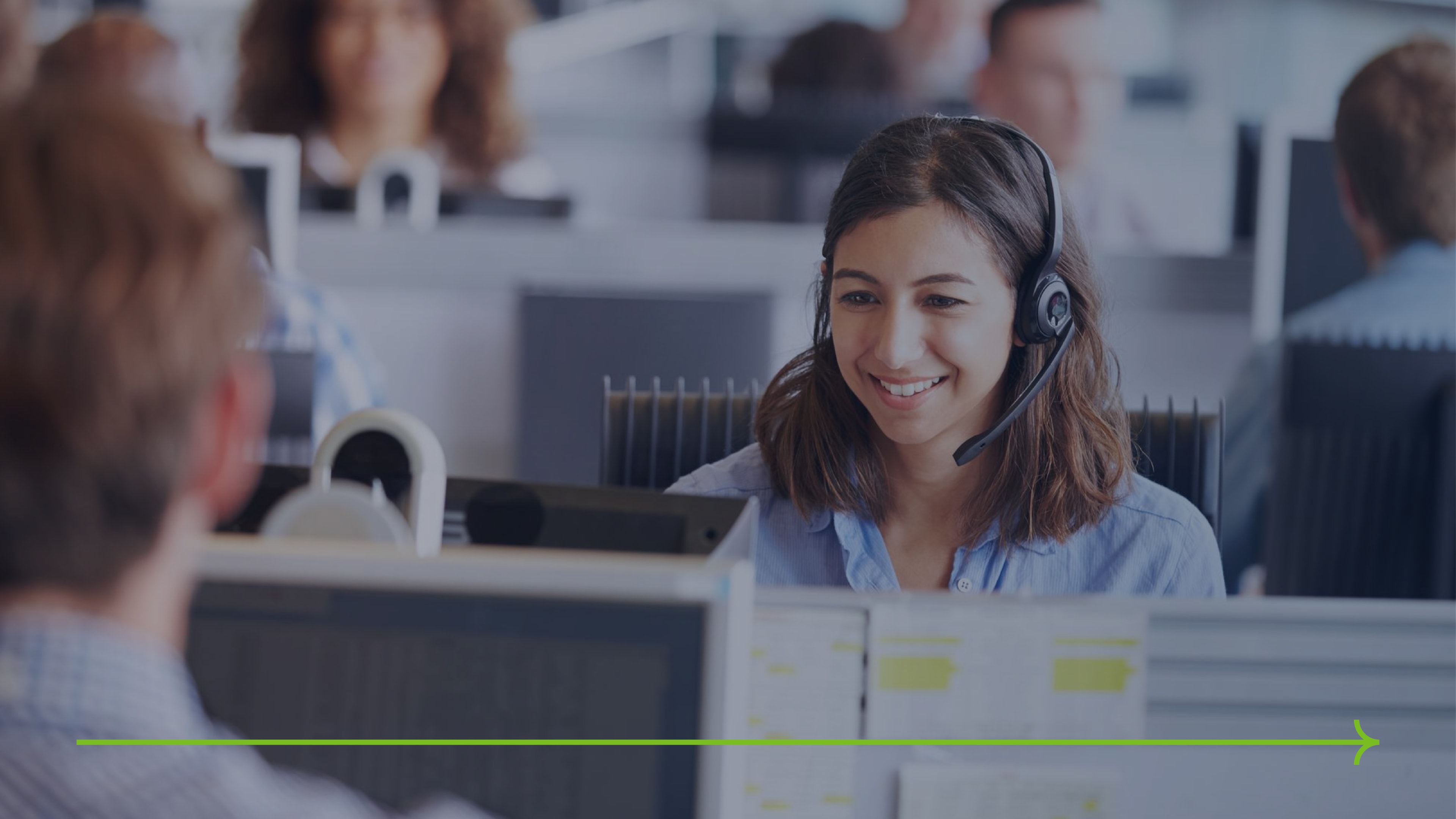 A group of outbound call center agents making outbound calls to connect with potential customers. 
