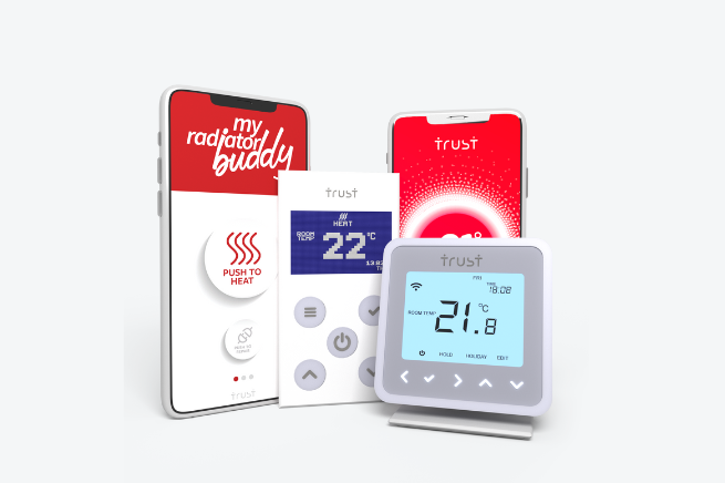 smart heating controls for a central heating system and underfloor heating