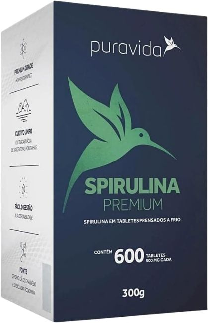 Spirulina Premium Puravida. Imagem: Amazon