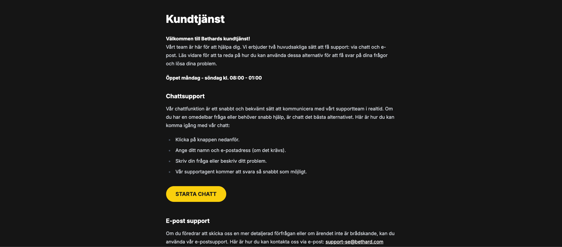 Bethard support
