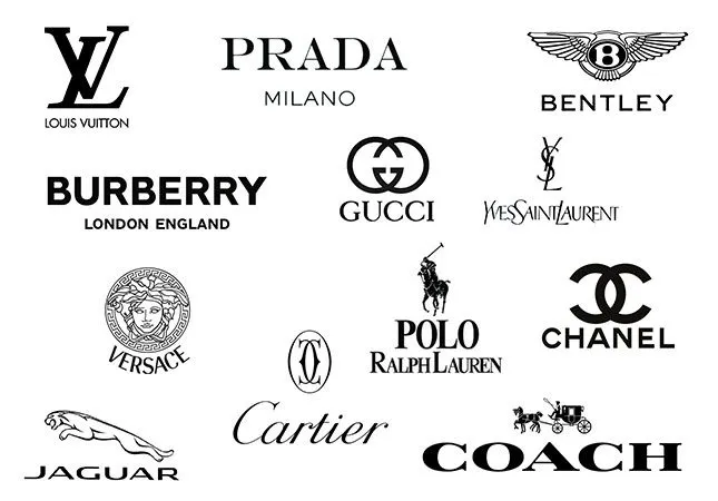 Highly popular brands with black logos. 