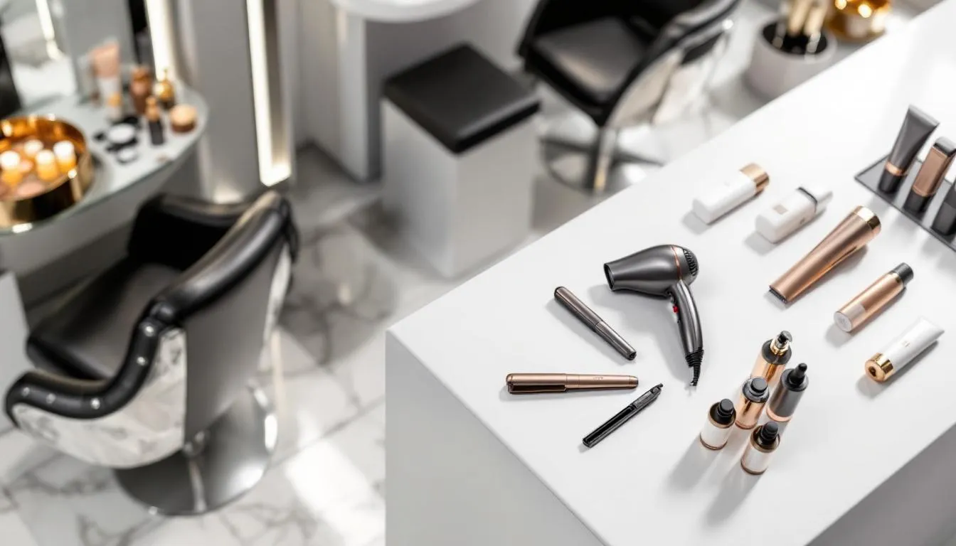 Herramientas y equipamiento necesario para un salón de belleza.